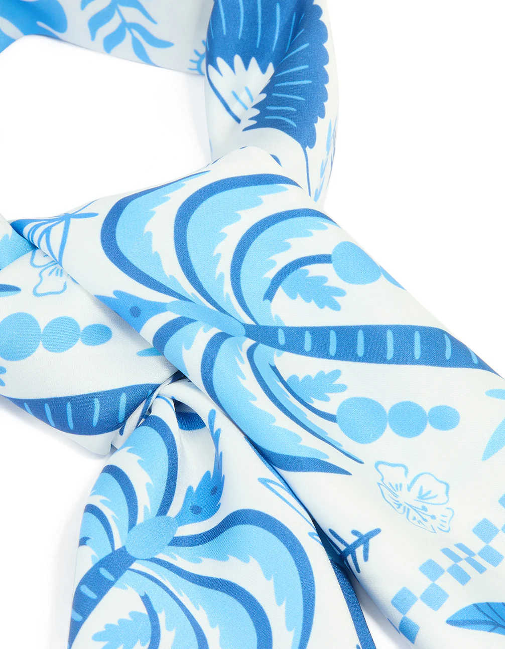 Blue Tropical Print Scarf - Image 2