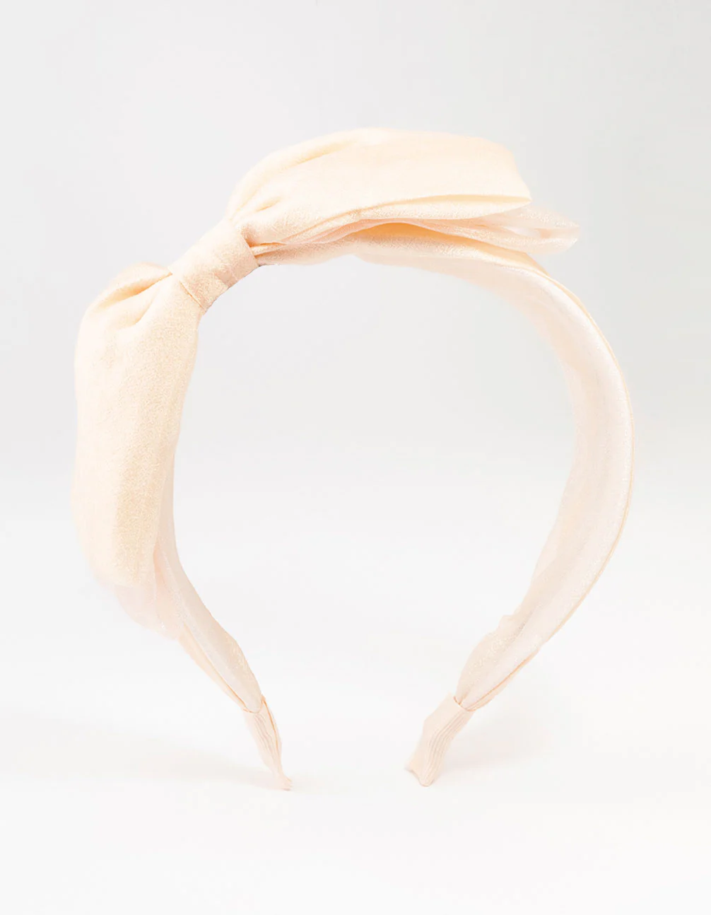 Blush Chiffon Fabric Bow Headband