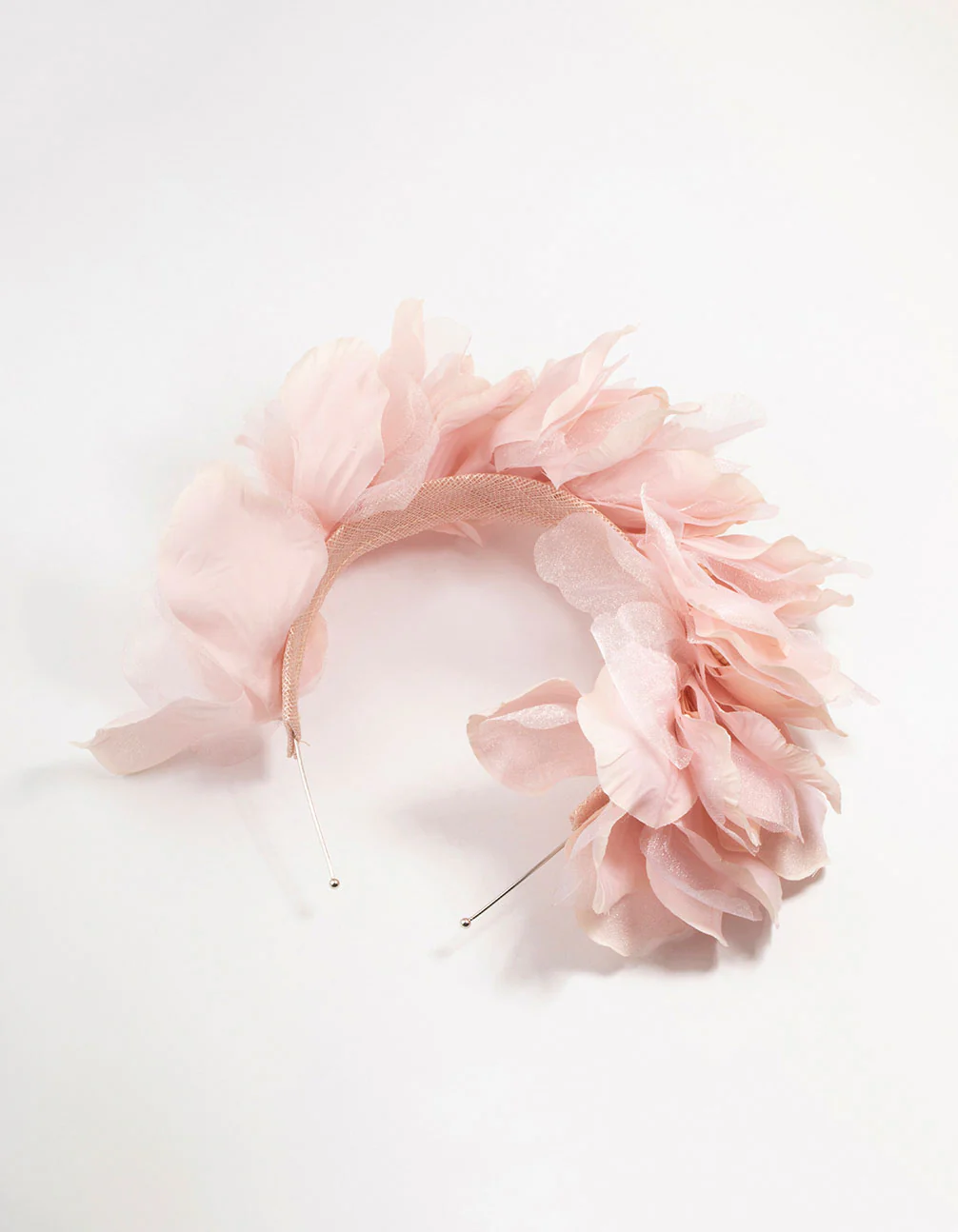 Blush Fabric Flower Layered Headband - Image 3
