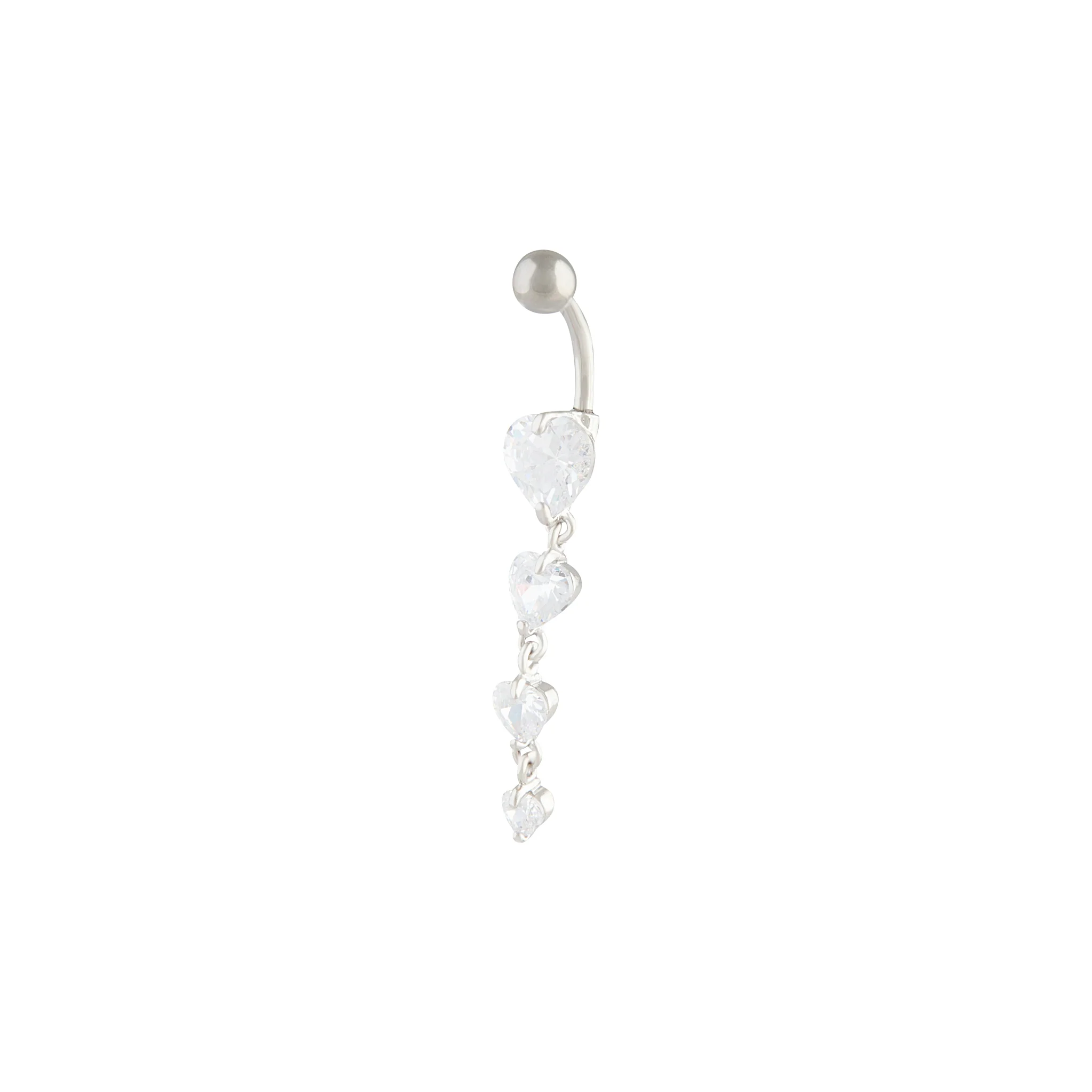 Surgical Steel Gradual Heart Drop Belly Bar - Image 2
