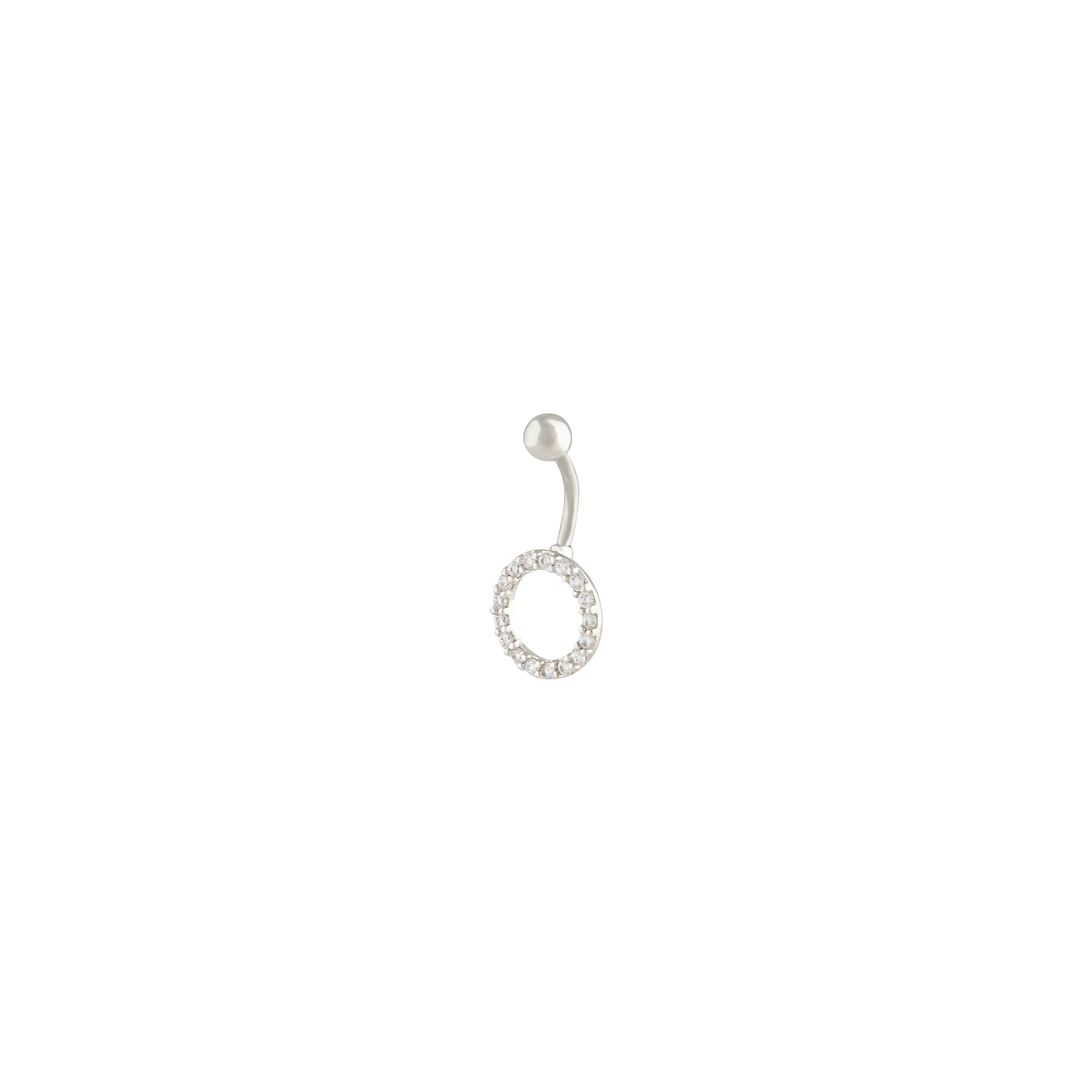 Surgical Steel Cubic Zirconia Open Ring Belly Bar
