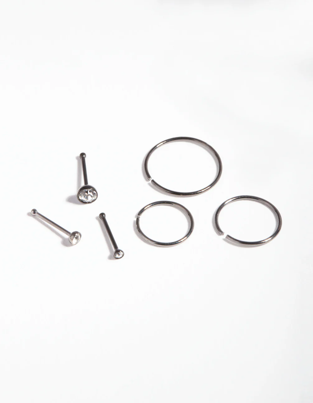 Gunmetal Surgical Steel Fine Nose Jewellery 6-Pack - Image 2