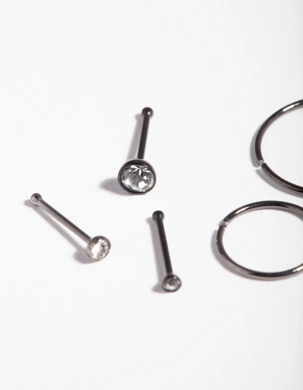 Gunmetal Surgical Steel Fine Nose Jewellery 6-Pack - Image 3