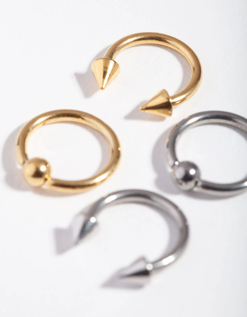 5mm Spike Ball Mixed Metal Earring 4-Pack - Image 3