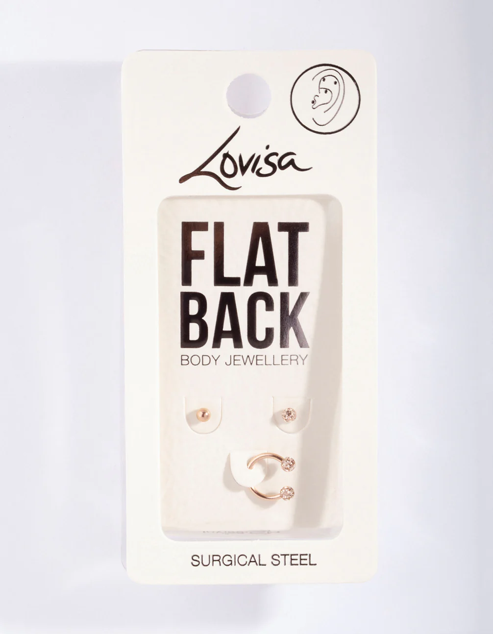 Rose Gold Plated Surgical Steel Disco Flat Back Pack