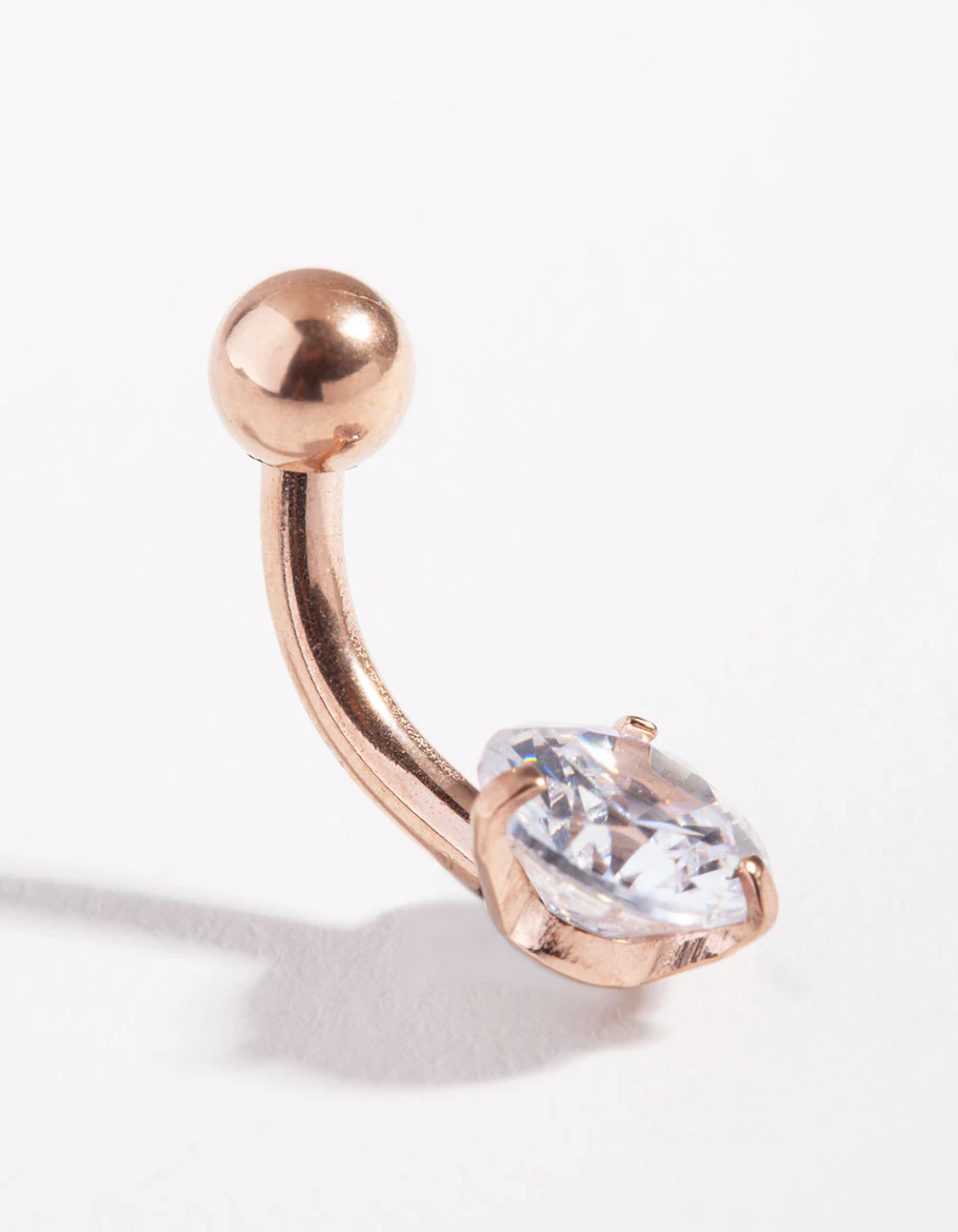 Surgical Steel Cubic Zirconia Mini Bellybutton Ring - Image 2