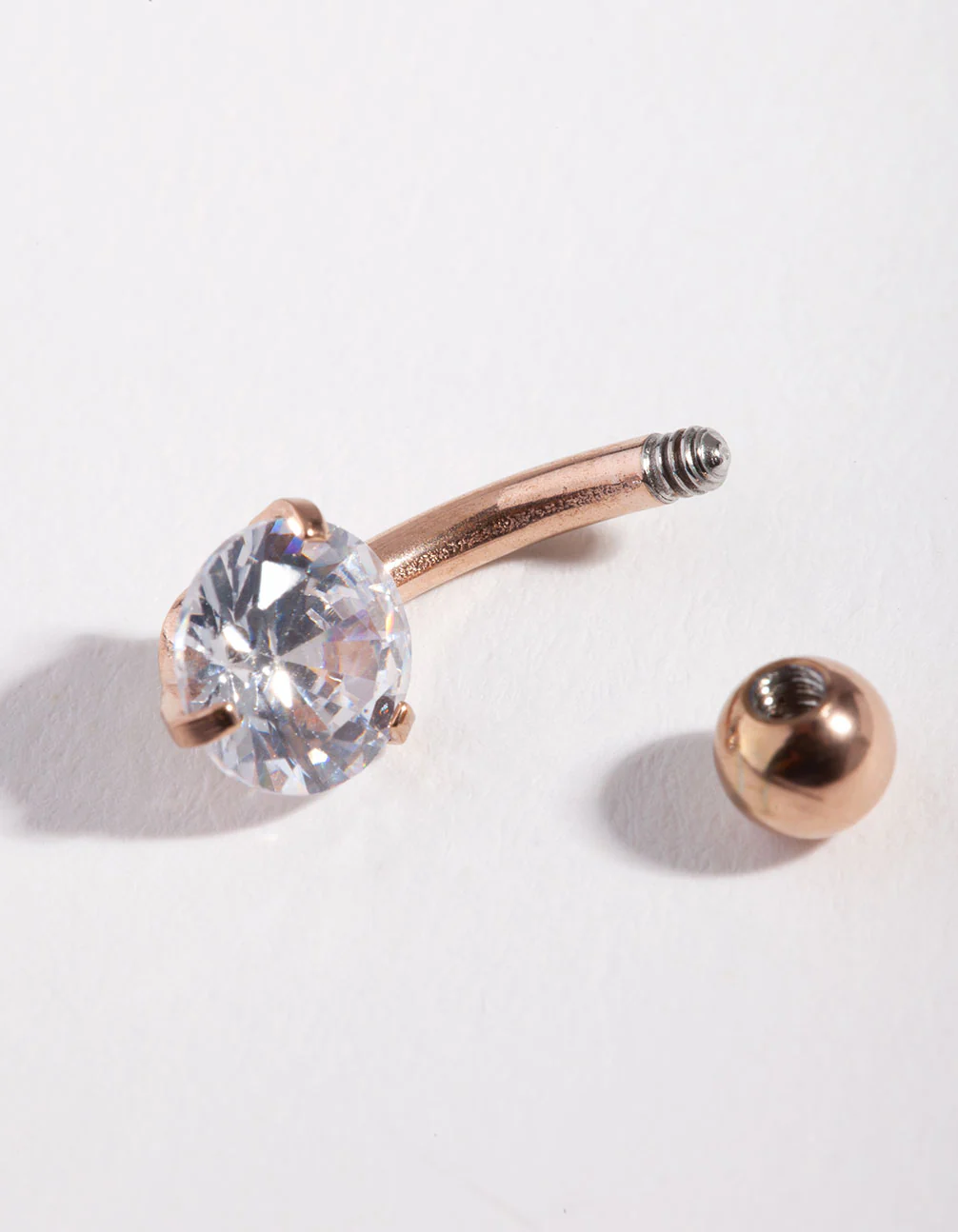 Surgical Steel Cubic Zirconia Mini Bellybutton Ring - Image 3