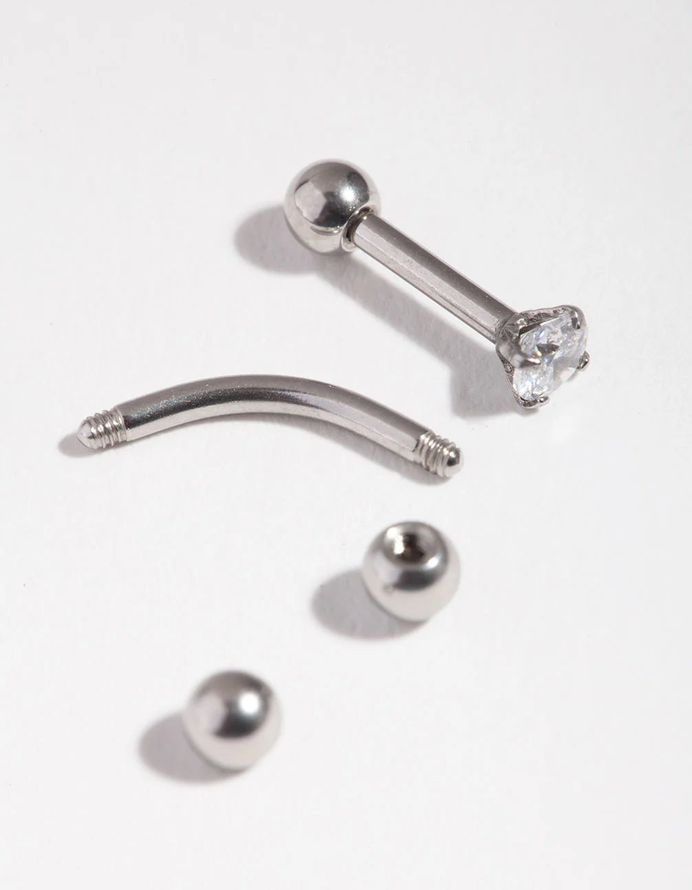 Surgical Steel  Ball & Cubic Zirconia Earring Pack - Image 3