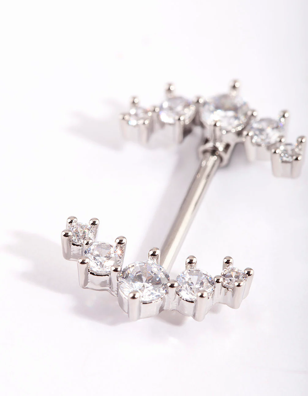Surgical Steel Round Flower Drop Belly Ring - Image 2