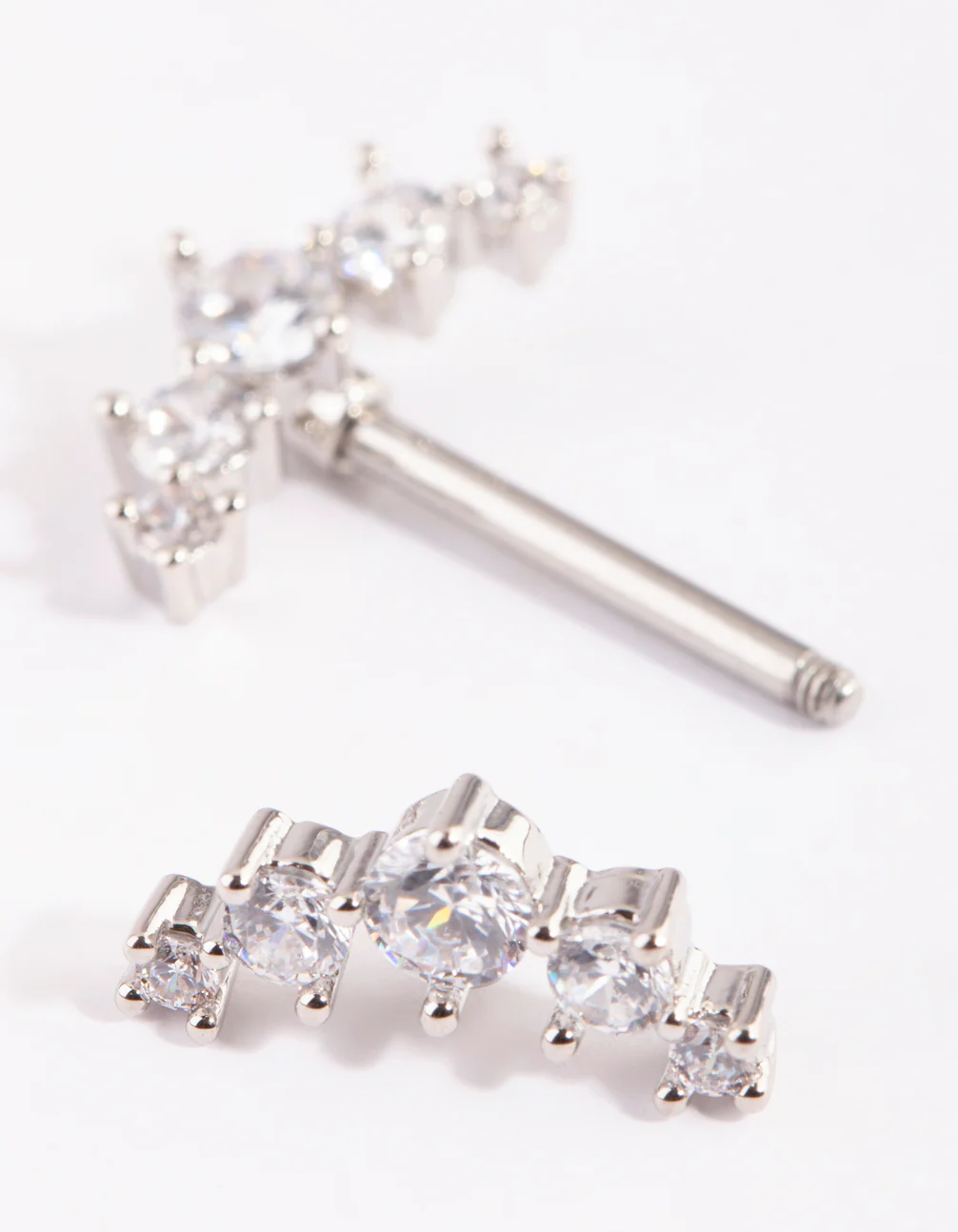 Surgical Steel Round Flower Drop Belly Ring - Image 3