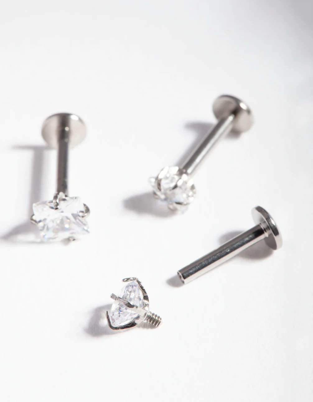 Surgical Steel Cubic Zirconia Multi Stone Flat Back Earring Pack - Image 3