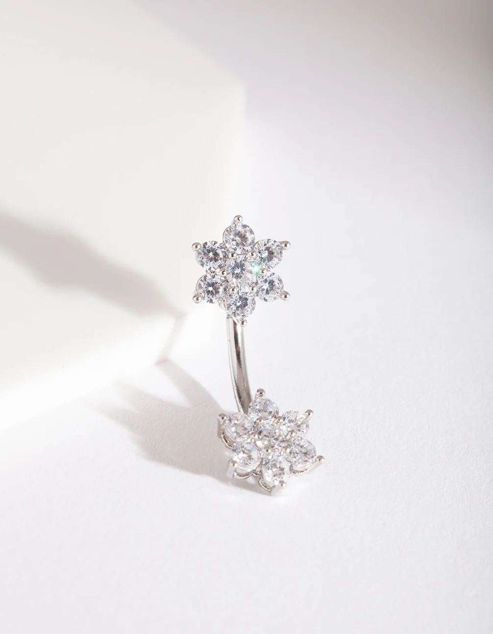 Surgical Steel Double Flower Belly Bar