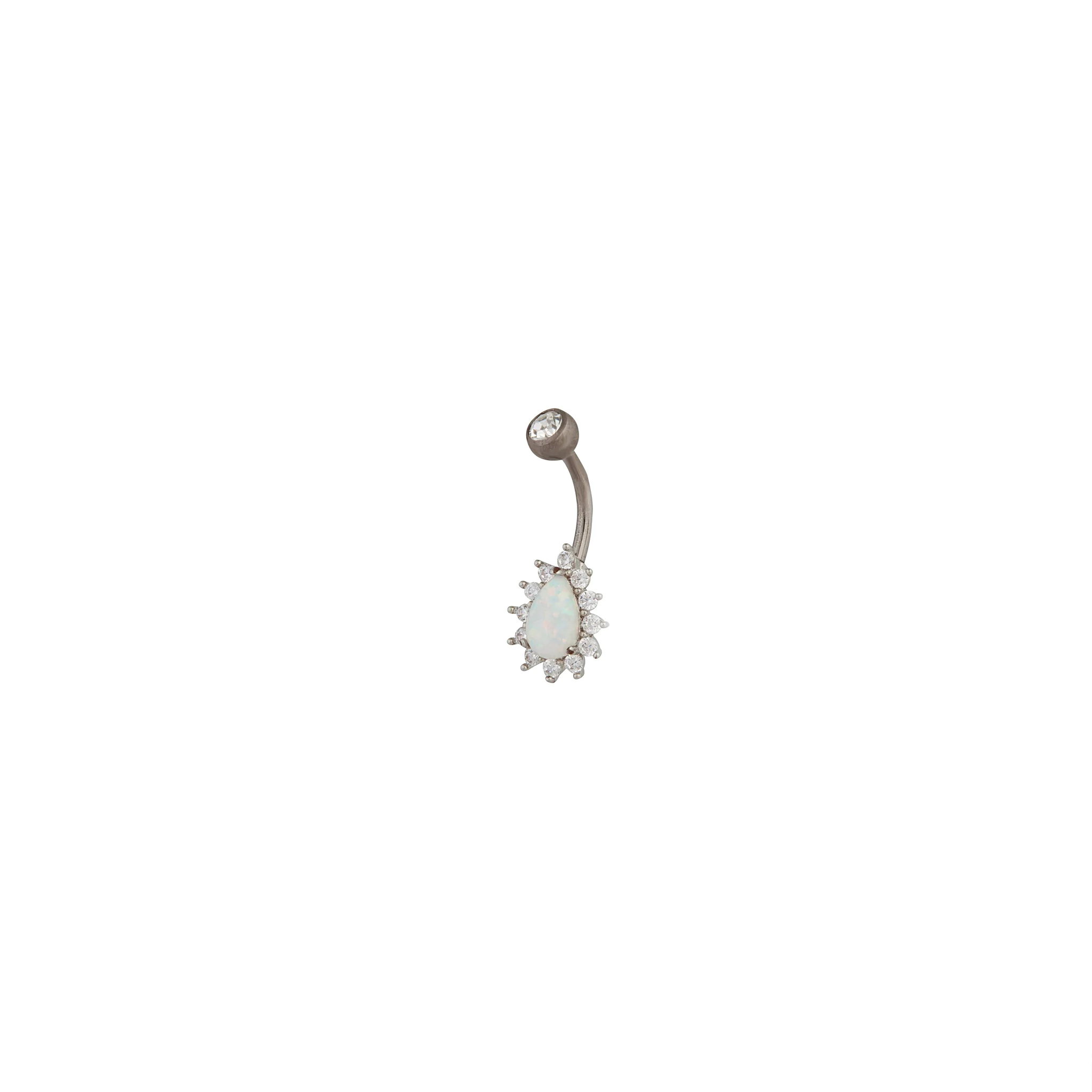 Titanium Opalised Iridescent Belly Bar