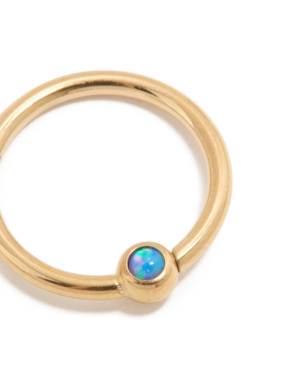 Titanium Gold Faux Opal Clicker Ring - Image 3