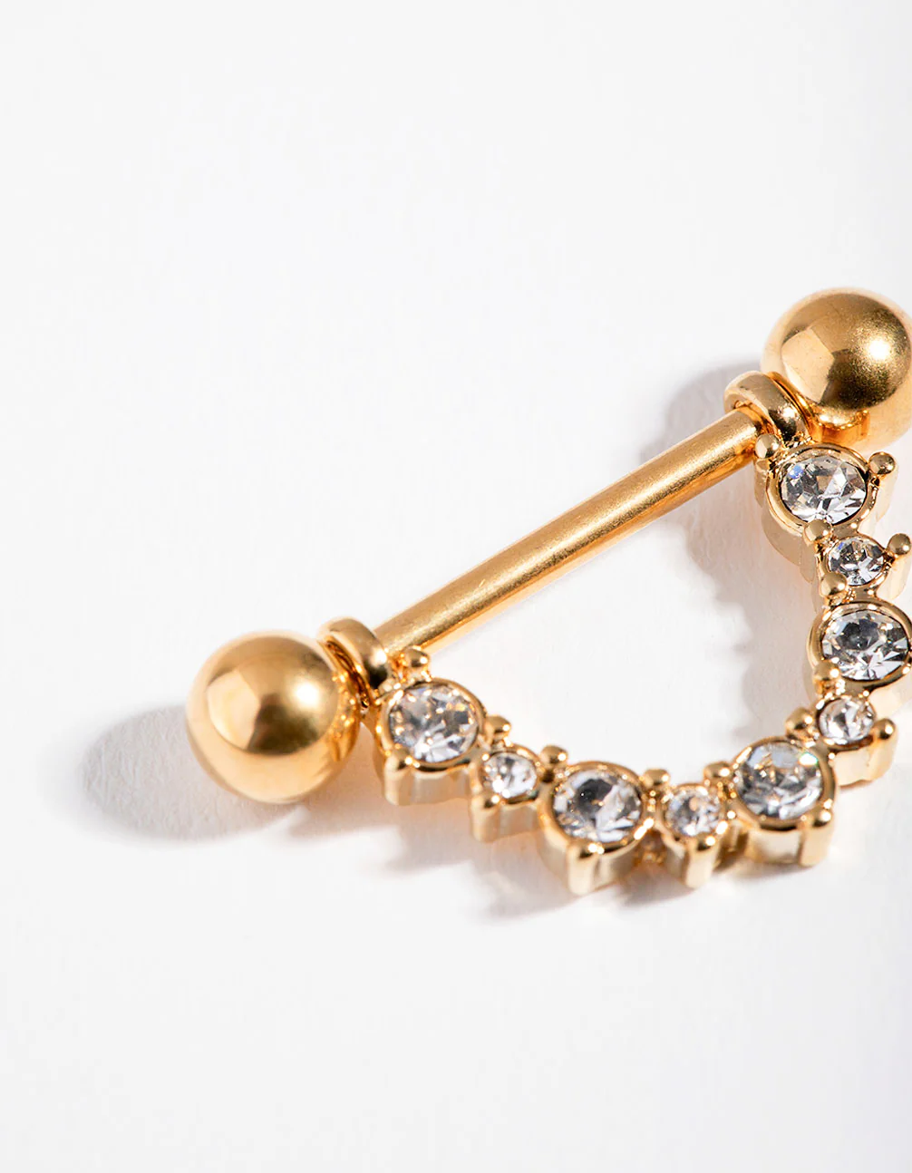 Gold Surgical Steel Curve Nipple Bar - Image 2