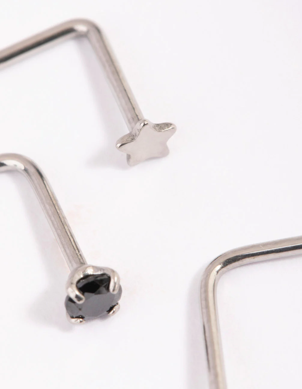 Surgical Steel Star & Diamante Nose Studs - Image 2