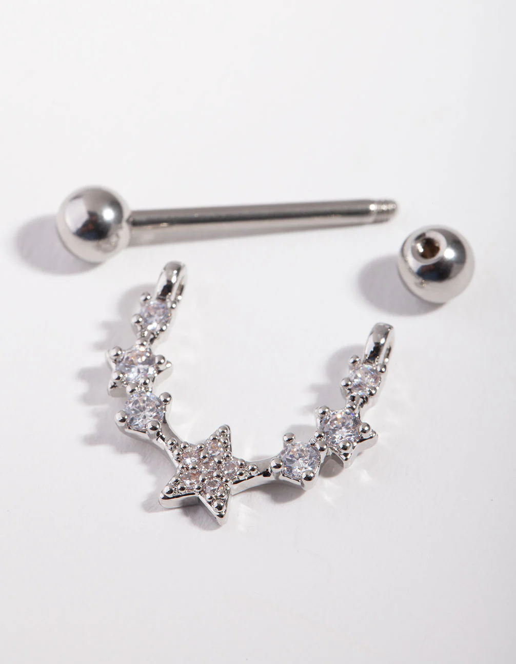 Surgical Steel Star Curve Nipple Bar - Image 2