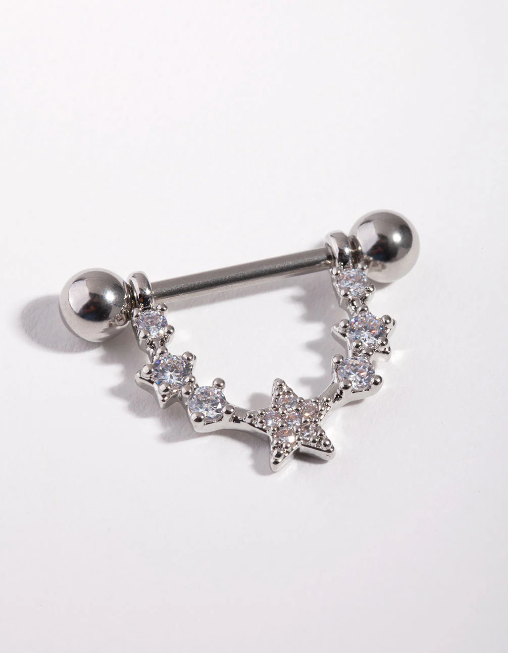 Surgical Steel Star Curve Nipple Bar - Image 5
