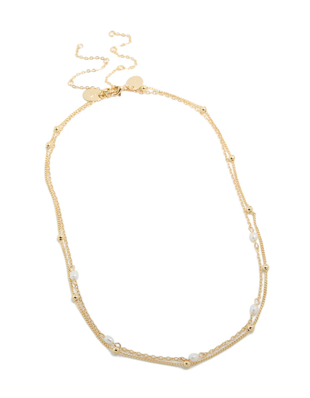 Gold Plated Freshwater Pearl Layered Necklace - Image 4