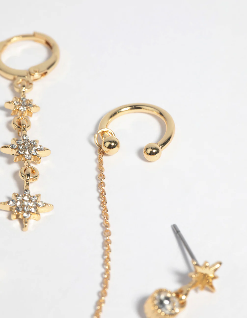 Gold Plated Star & Heart Stud Earring Pack - Image 3