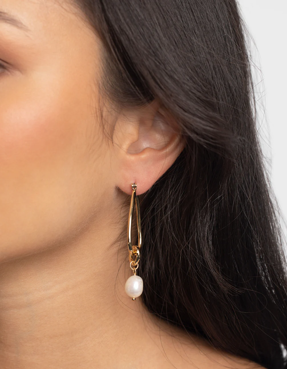 Gold Plated Statement Earrings with Freshwater Pearls - Image 2