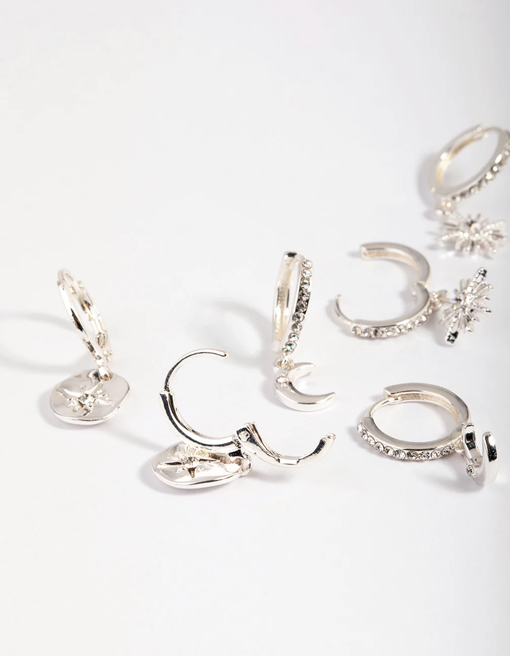 Silver Plated Celestial Huggie Earring Stack Pack - Image 3
