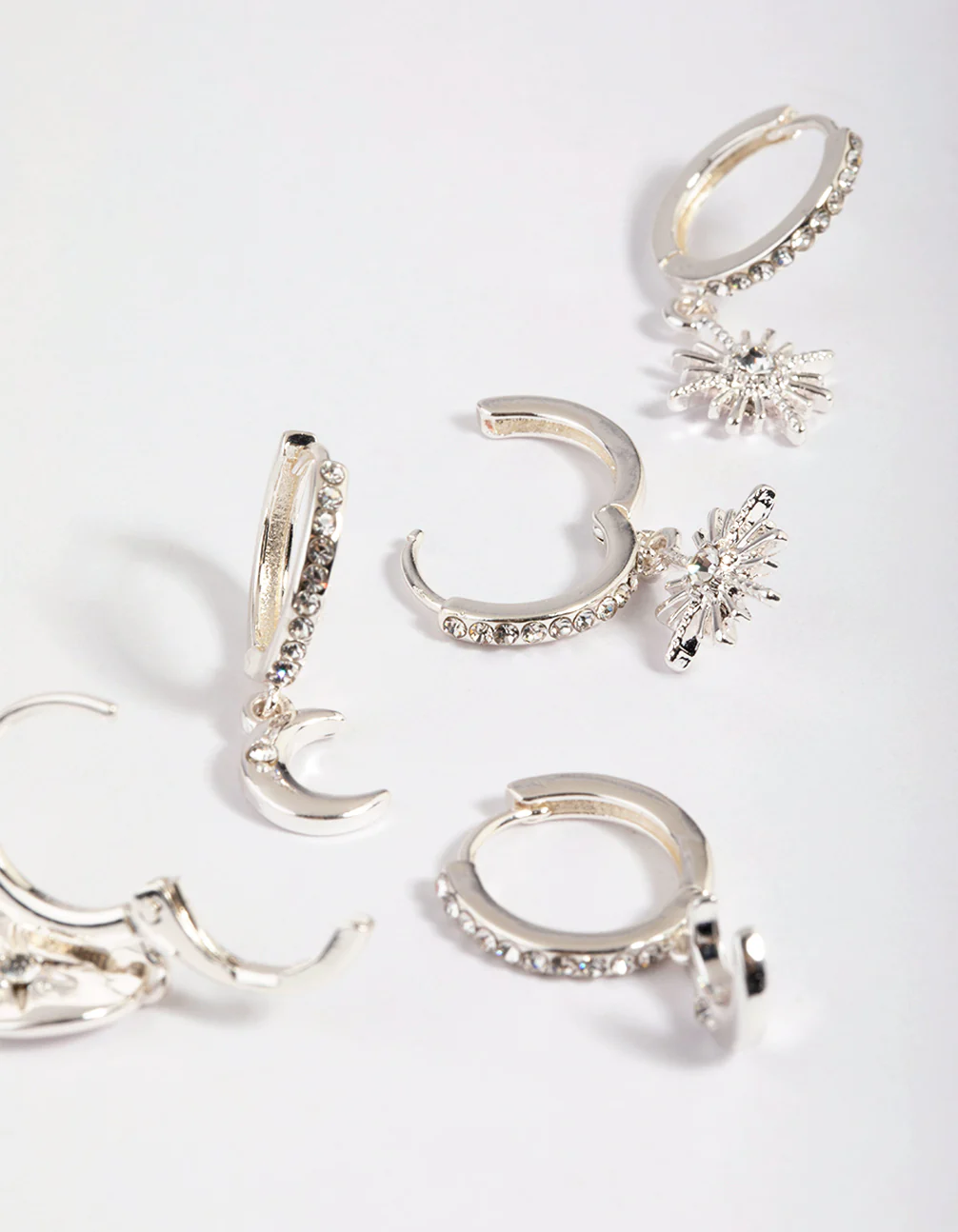 Silver Plated Celestial Huggie Earring Stack Pack - Image 4