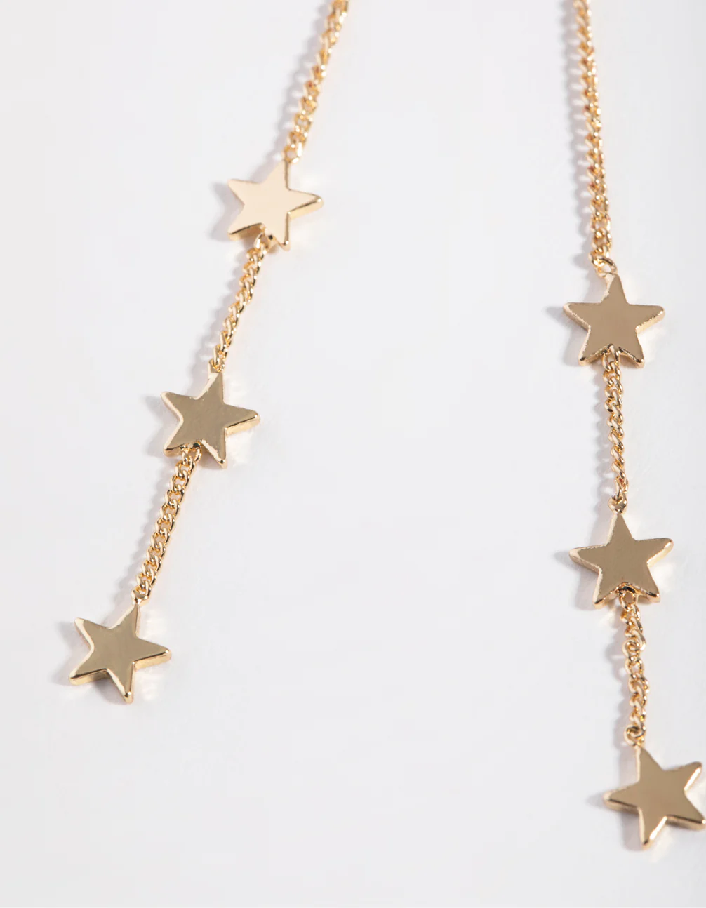 Gold Plated Three Stars Thread Through Earrings - Image 3