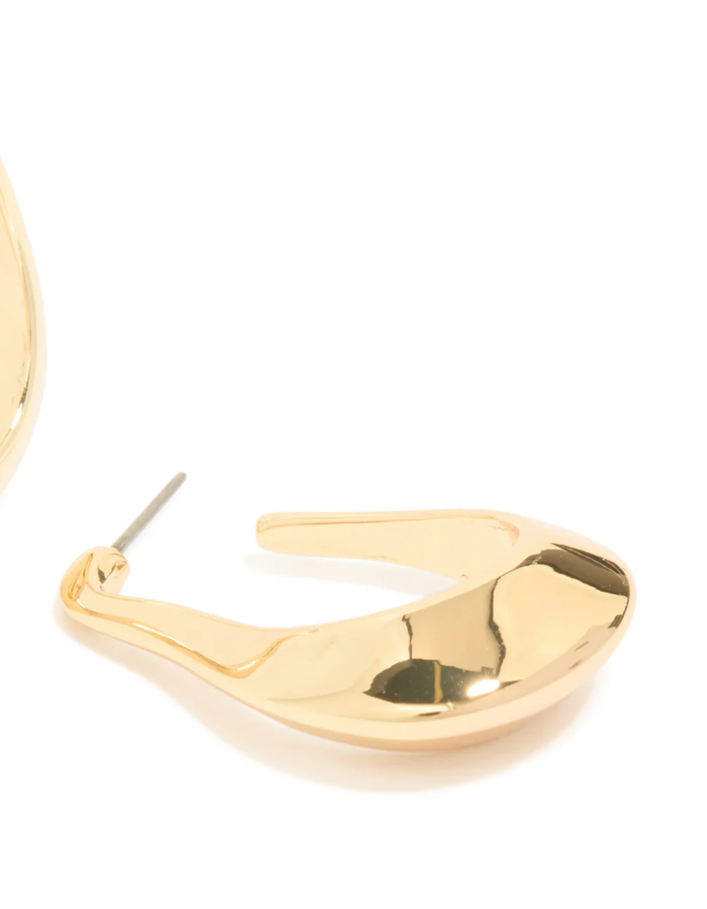 Gold Plated Rectangle Wide Hoop Earrings - Image 5