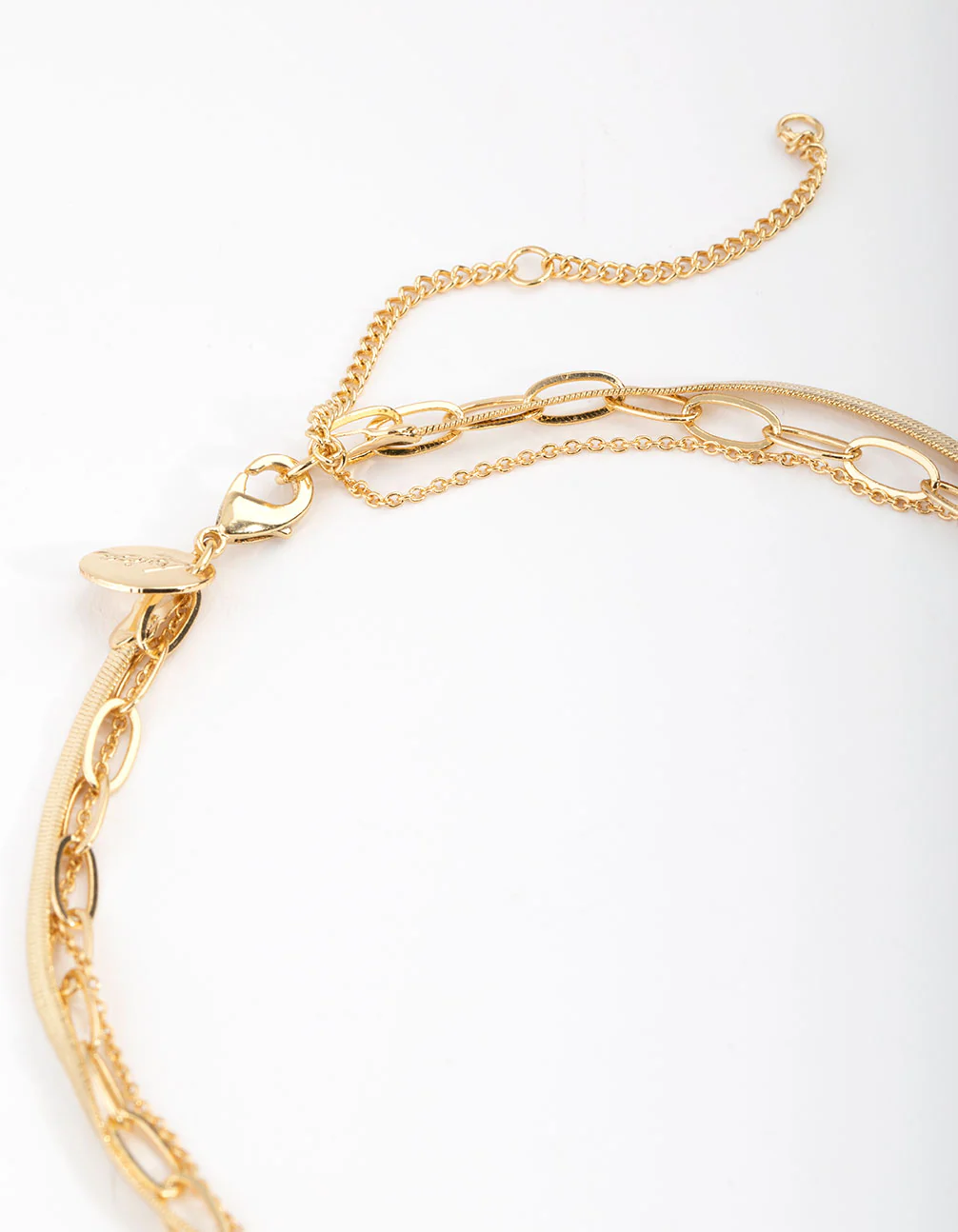 Gold Plated Disc Layered Necklace - Image 3