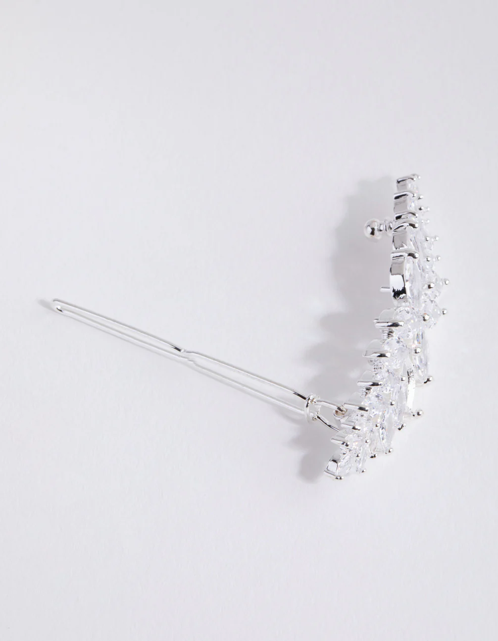 Silver Cubic Zirconia Multi Laurel Clip - Image 2