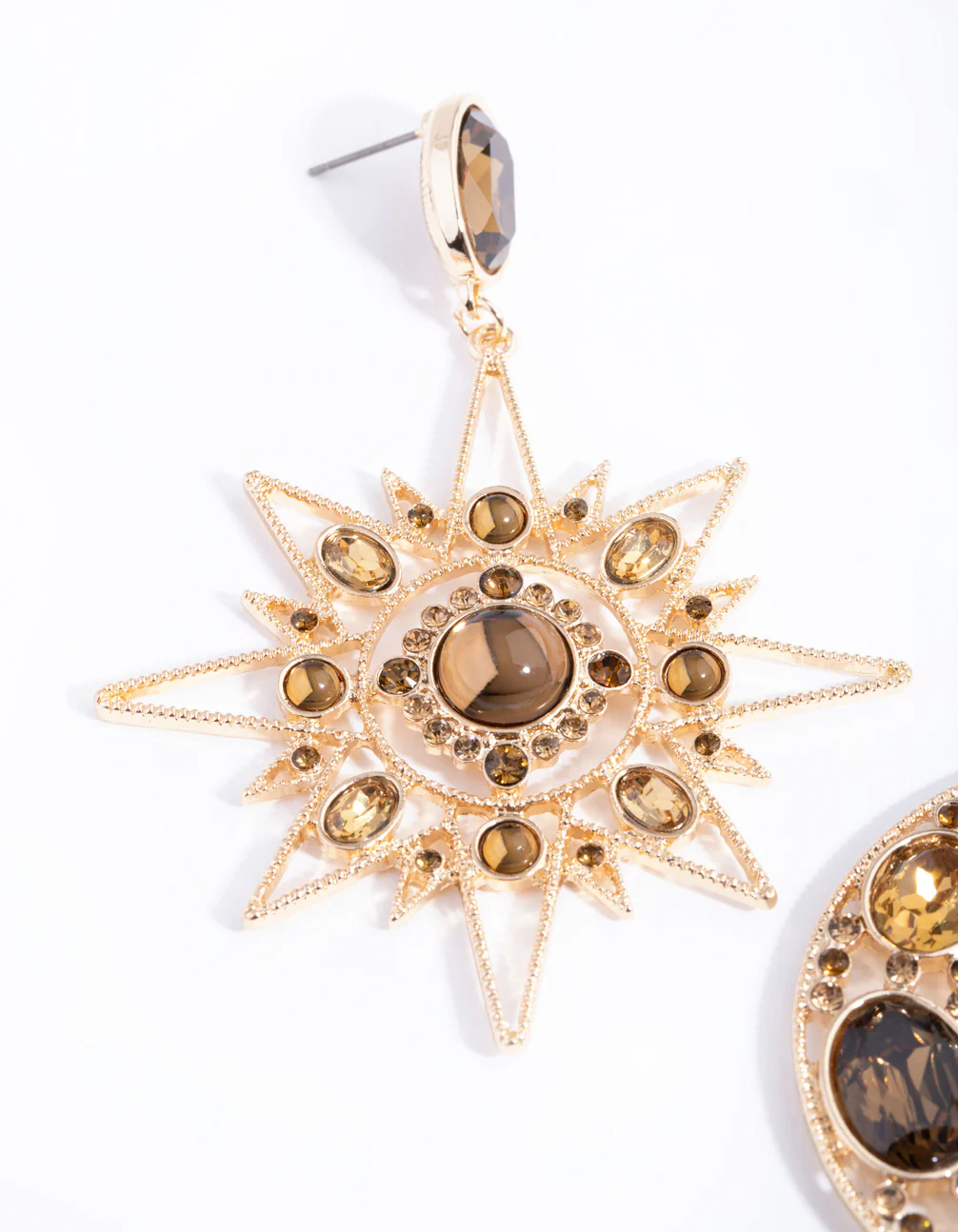 Gold Statement Star & Moon Earrings - Image 3