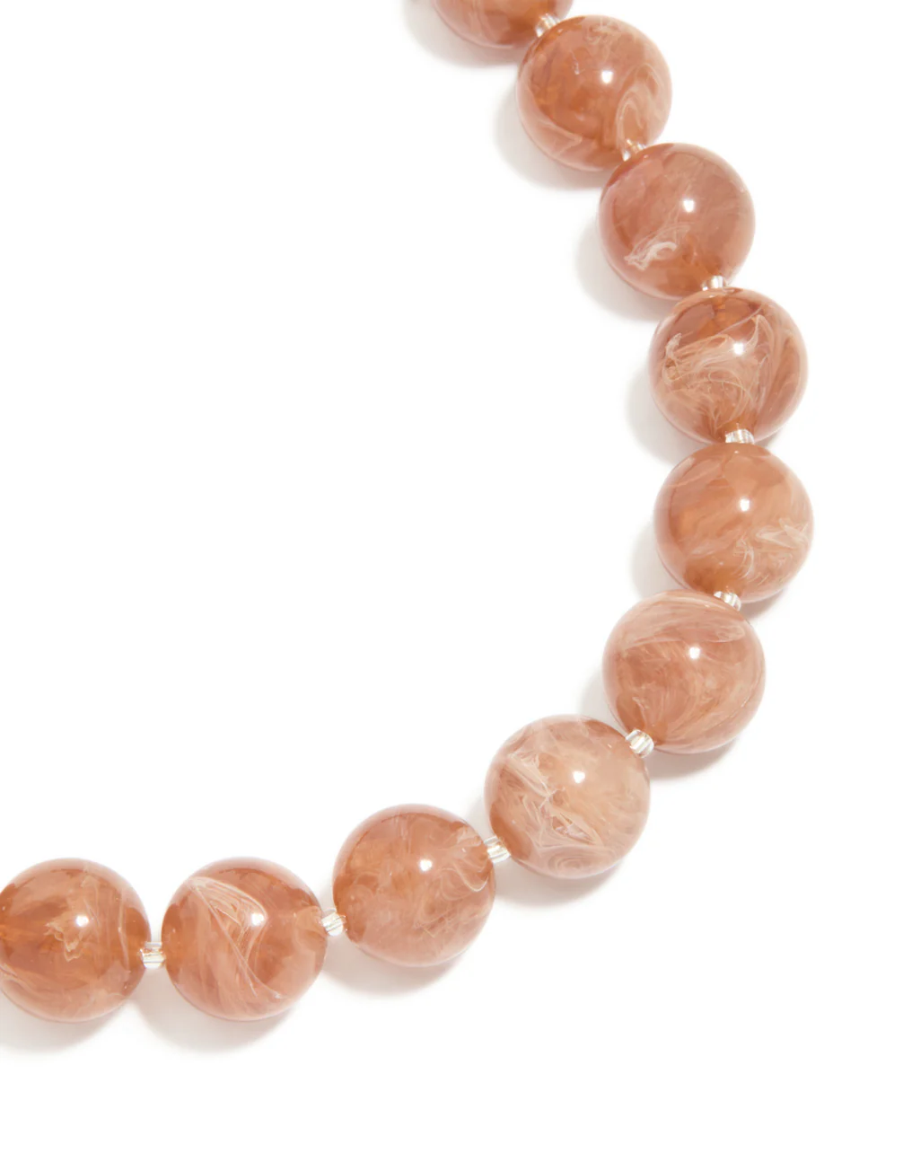 Brown Acrylic Beaded Necklace - Image 2