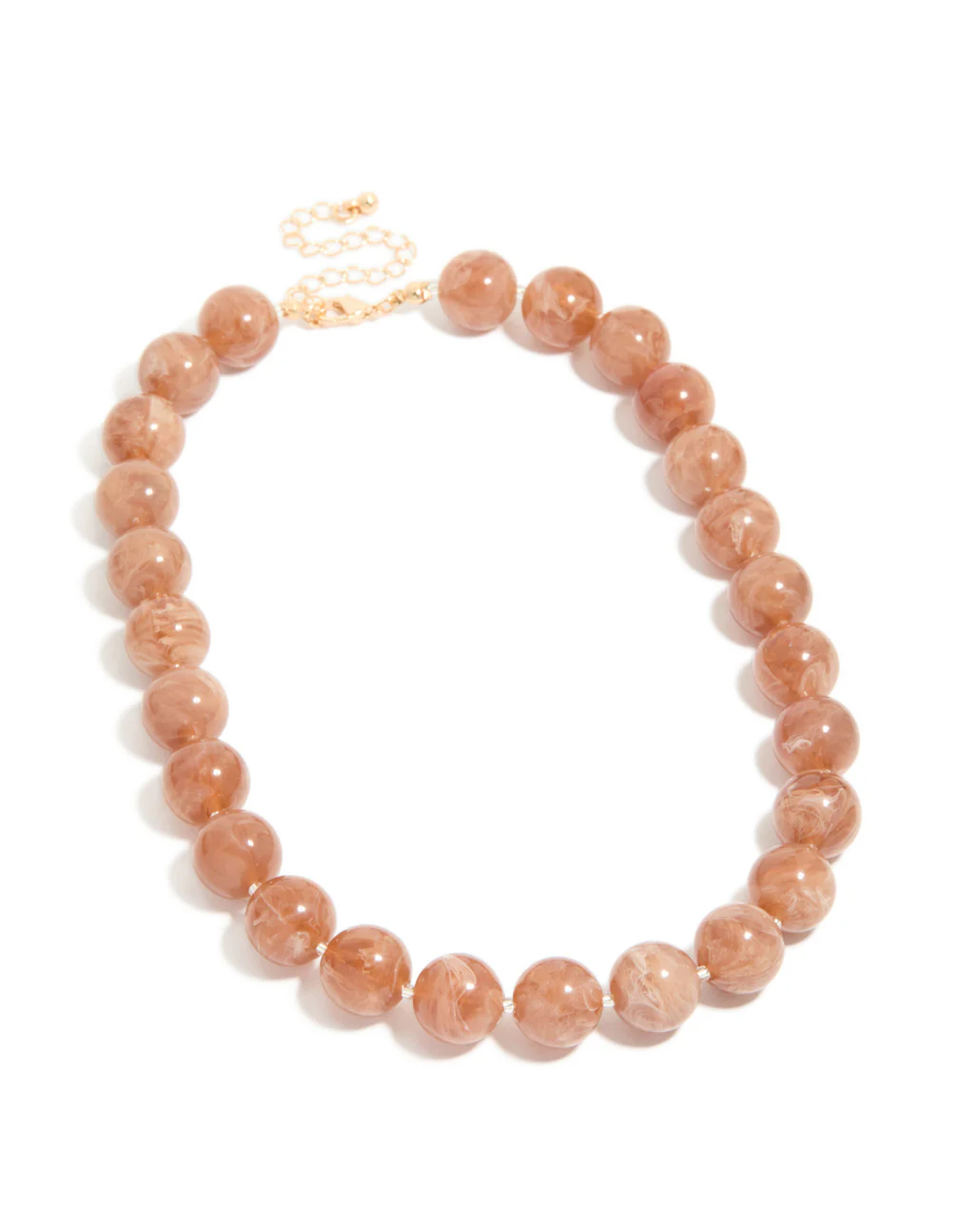 Brown Acrylic Beaded Necklace - Image 4