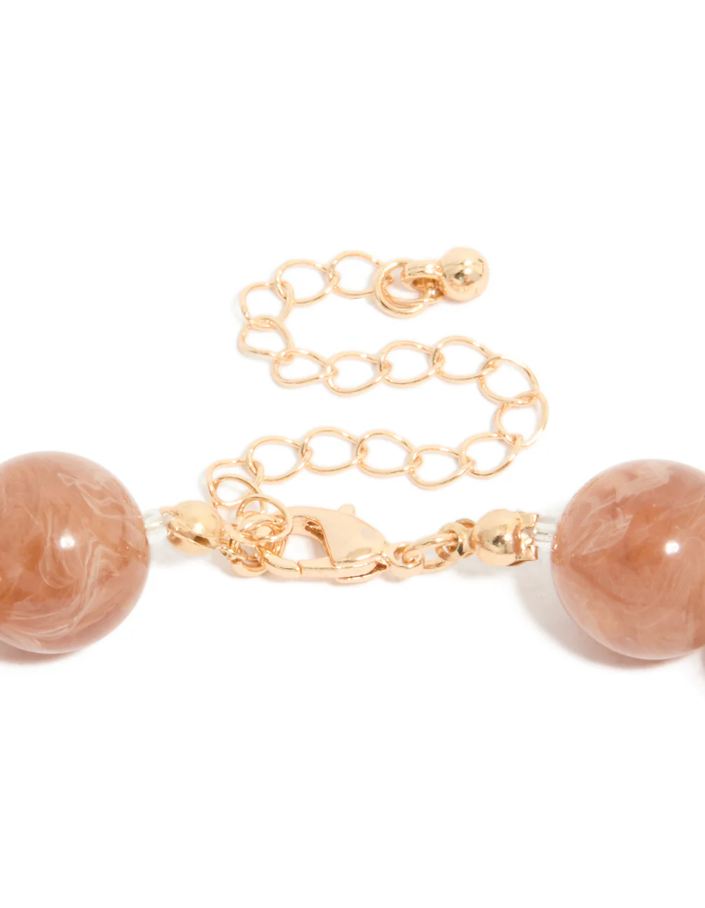 Brown Acrylic Beaded Necklace - Image 5