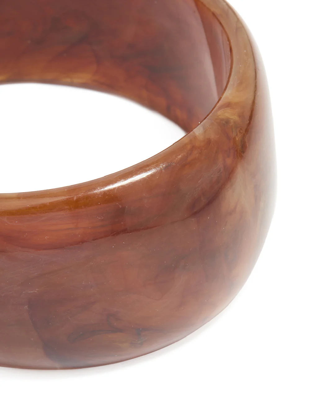 Brown Acrylic Marble Wavy Bangle - Image 2