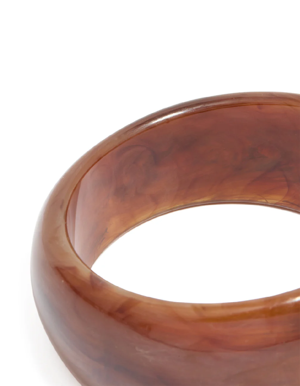 Brown Acrylic Marble Wavy Bangle - Image 3