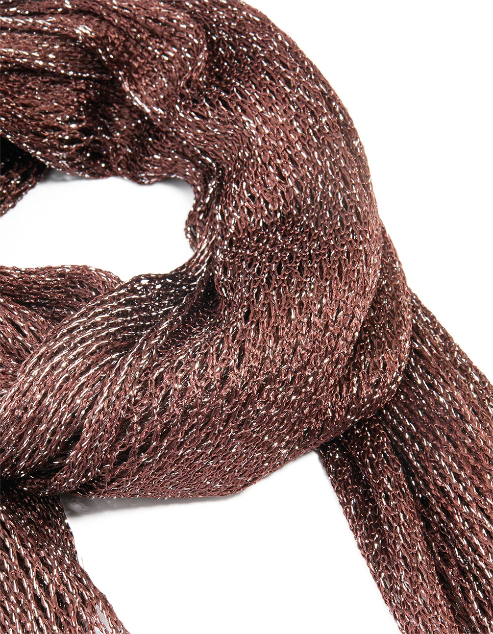 Brown Fabric Large Draped Scarf - Image 2