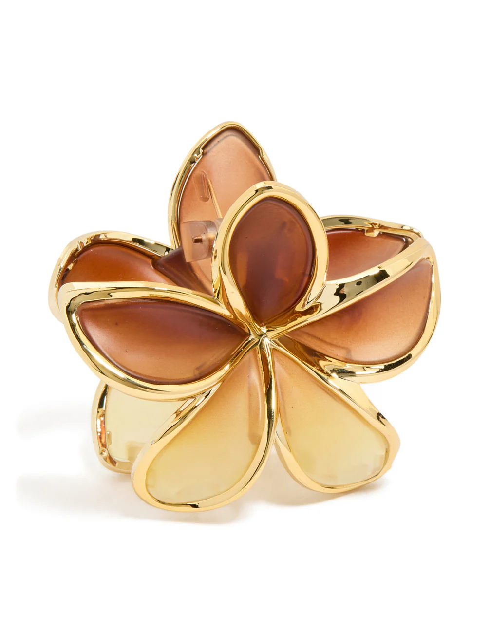 Brown Ombre Frangipani Flower Claw Clip - Image 2