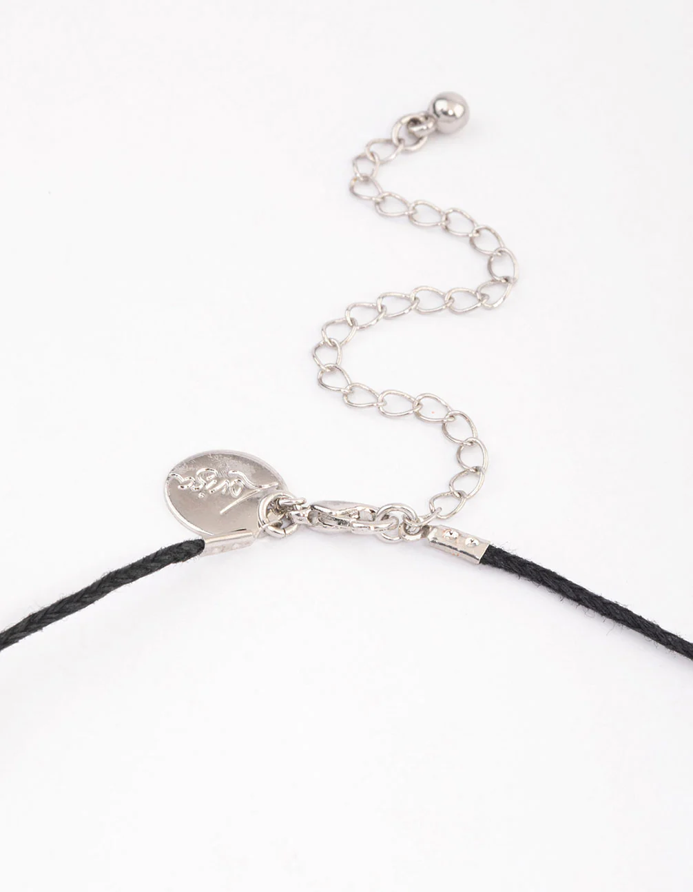 Silver Diamante Peace Sign Pendant Necklace - Image 3