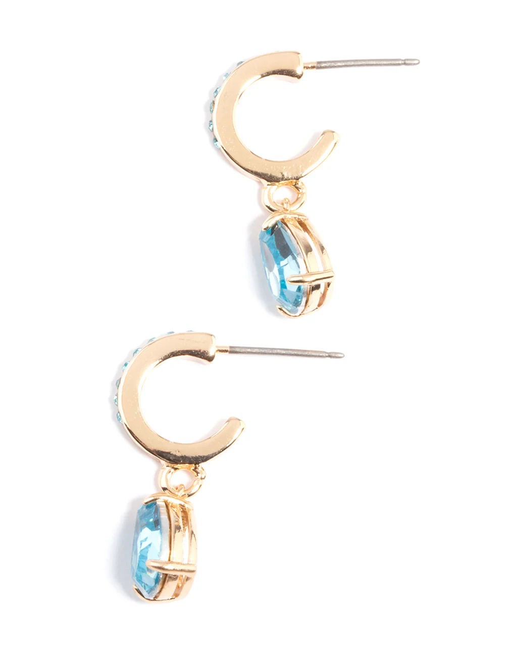 Aqua Diamante Pear Drop Earrings - Image 5