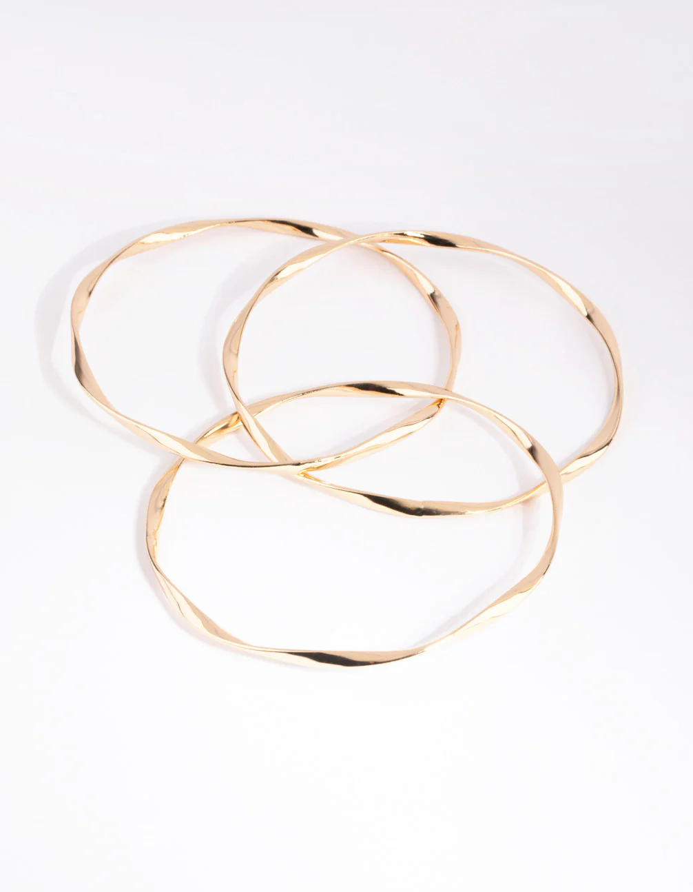 Gold Thin Wavy Bangle Pack - Image 3