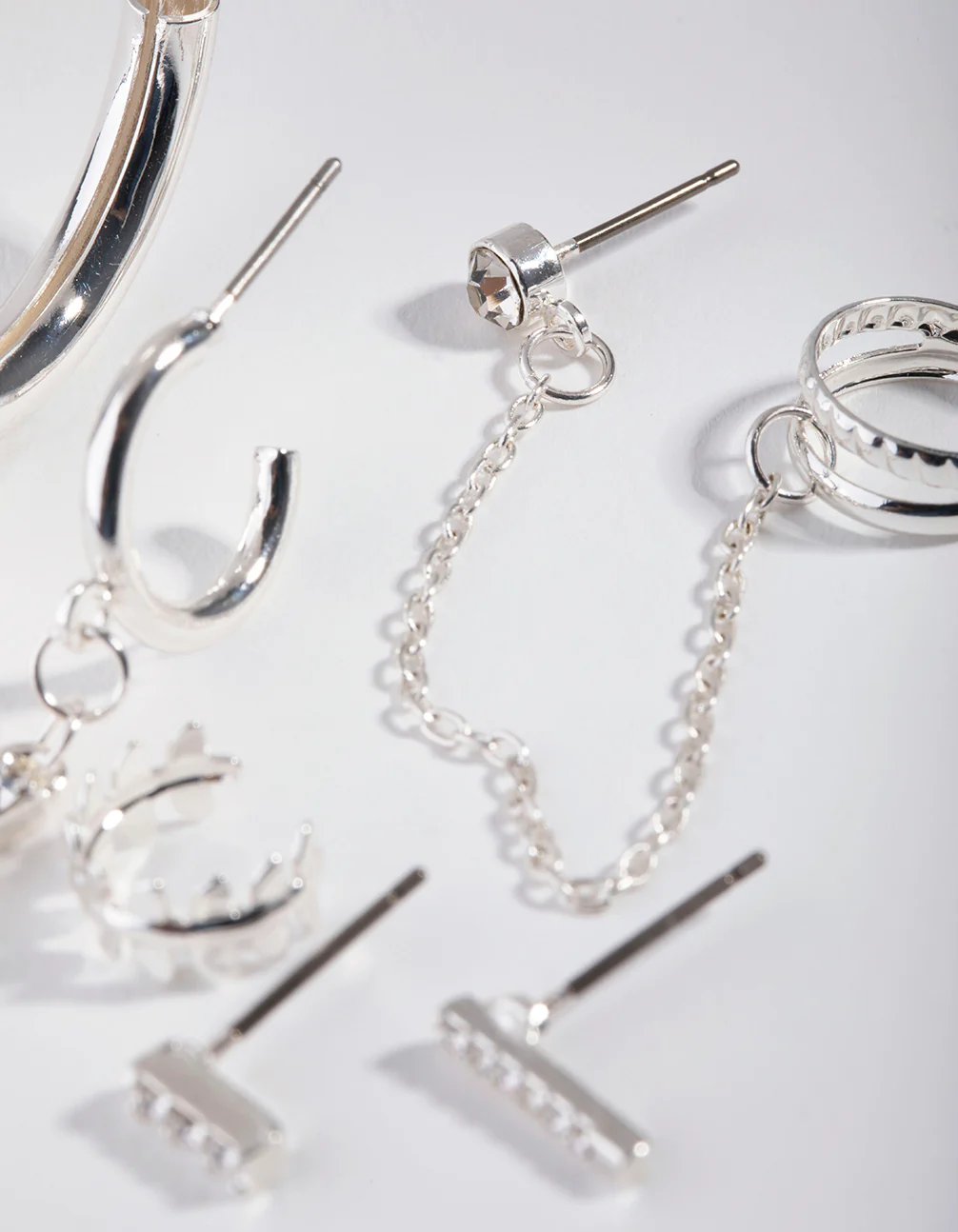 Silver Hoop & Diamante Pack Earring - Image 4
