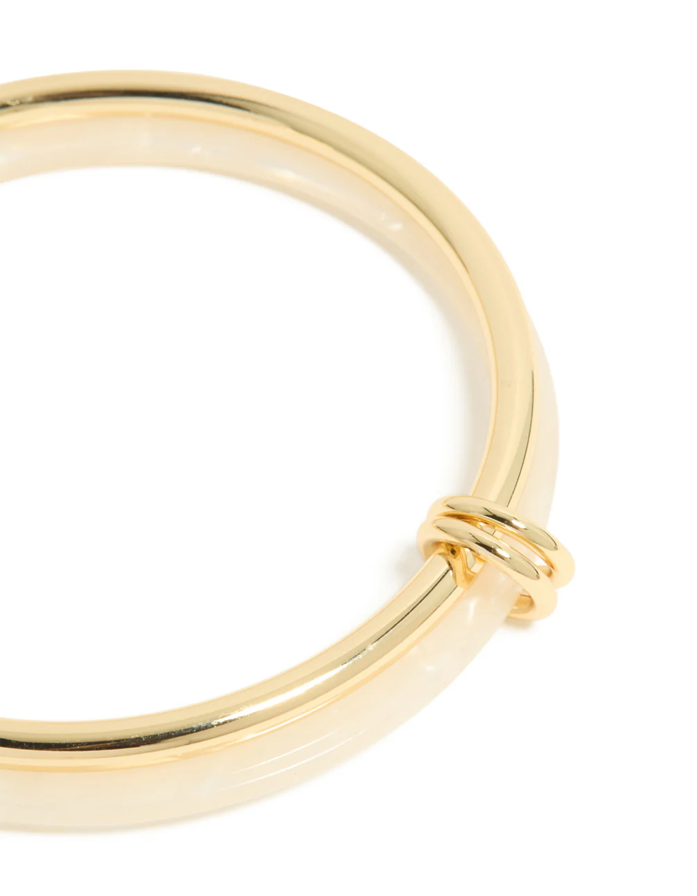 Cream Acrylic & Gold Plated Linked Bangle - Image 2