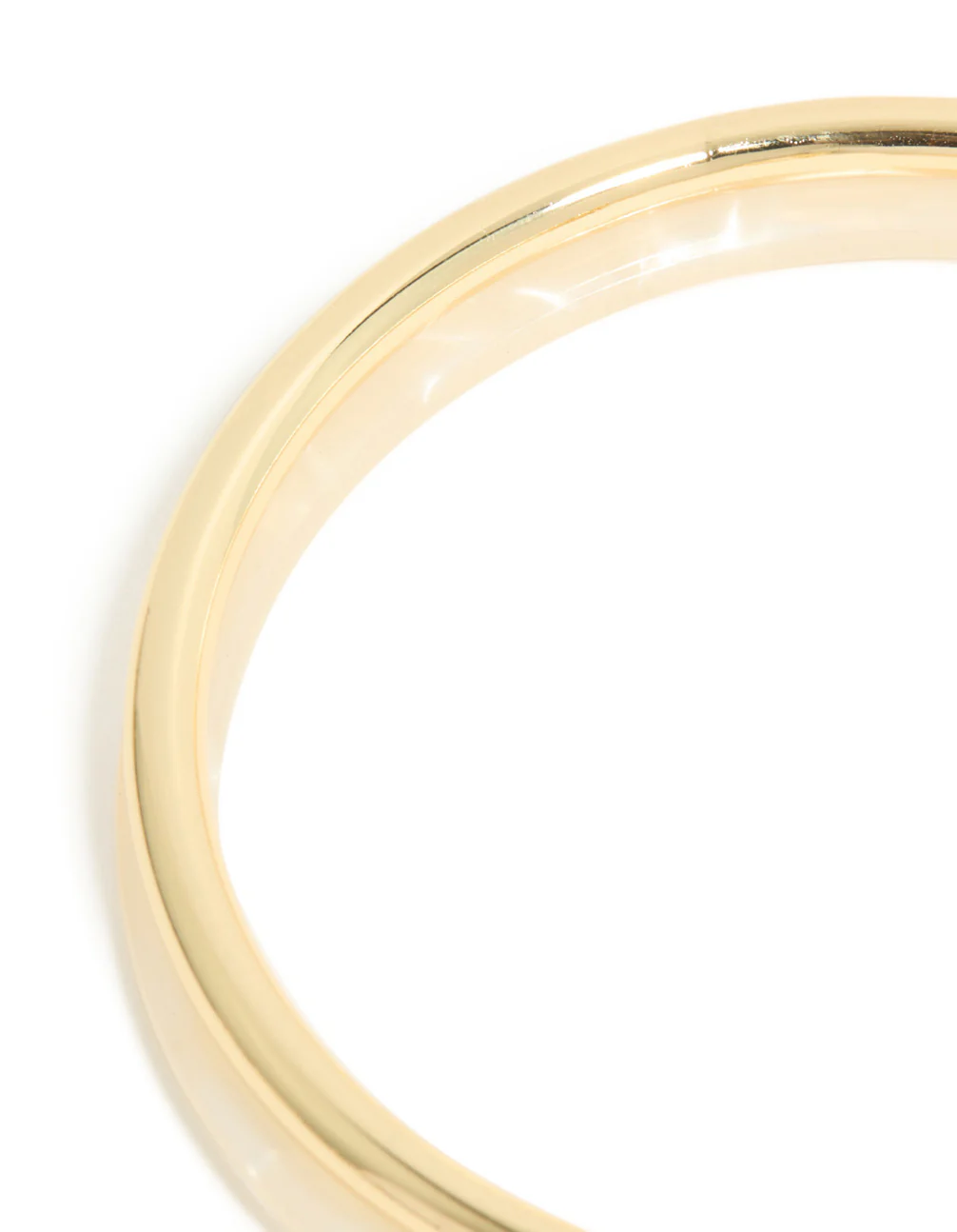 Cream Acrylic & Gold Plated Linked Bangle - Image 3