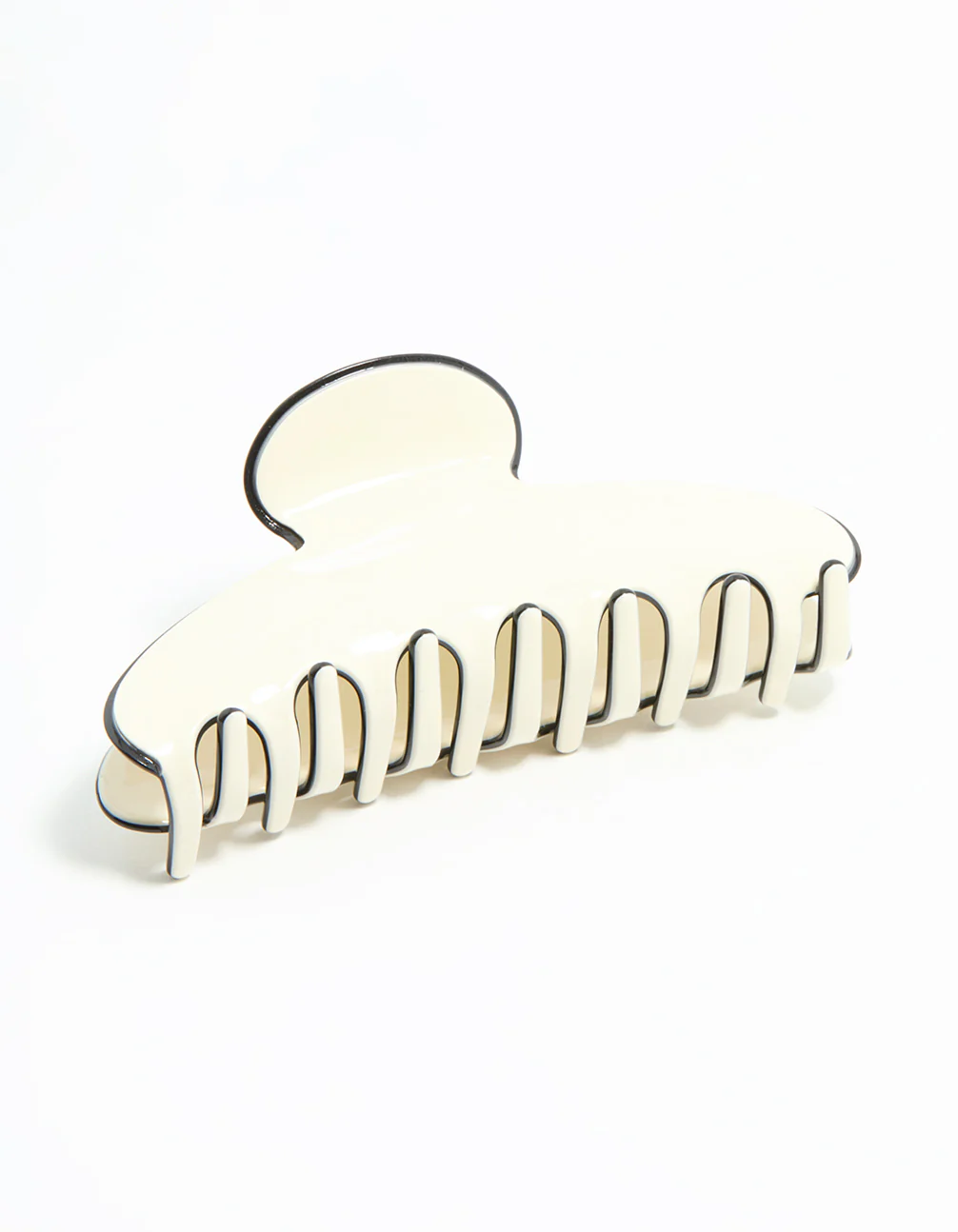 Cream & Black Claw Clip