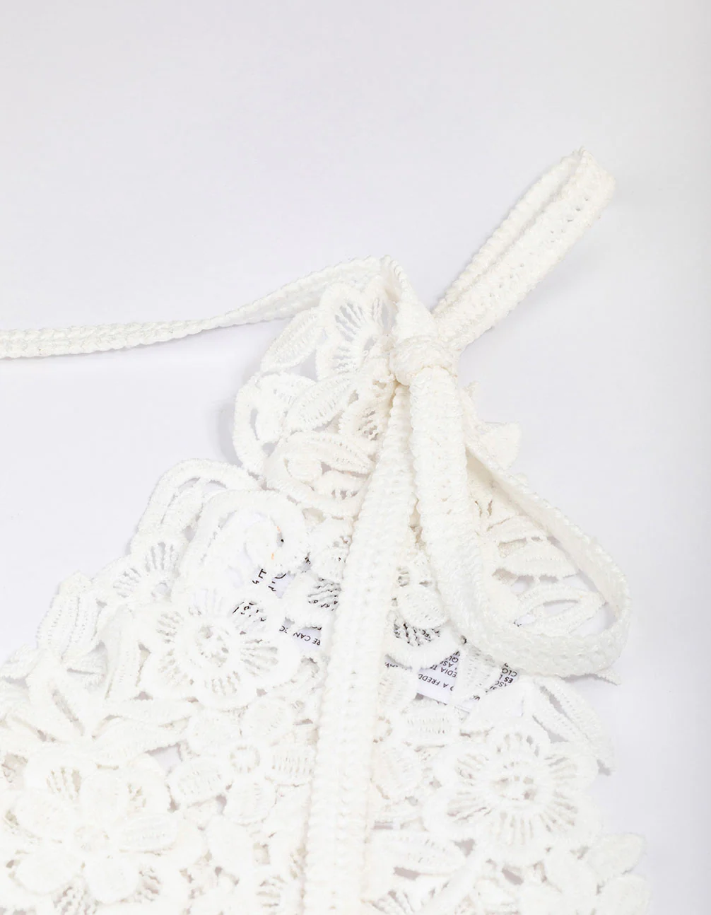 Cream Fabric Embroidered Floral Bandana - Image 2