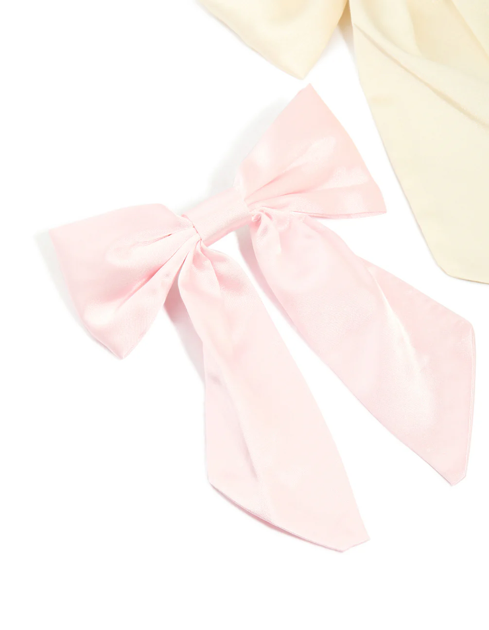 Cream & White Fabric Classic Bows 2-Pack - Image 2