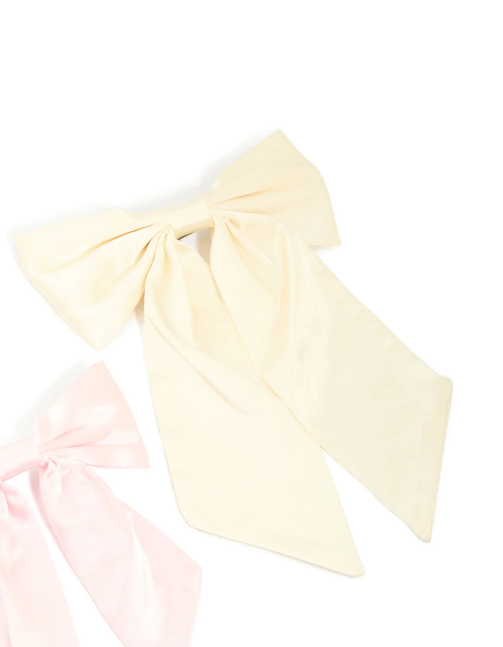 Cream & White Fabric Classic Bows 2-Pack - Image 3