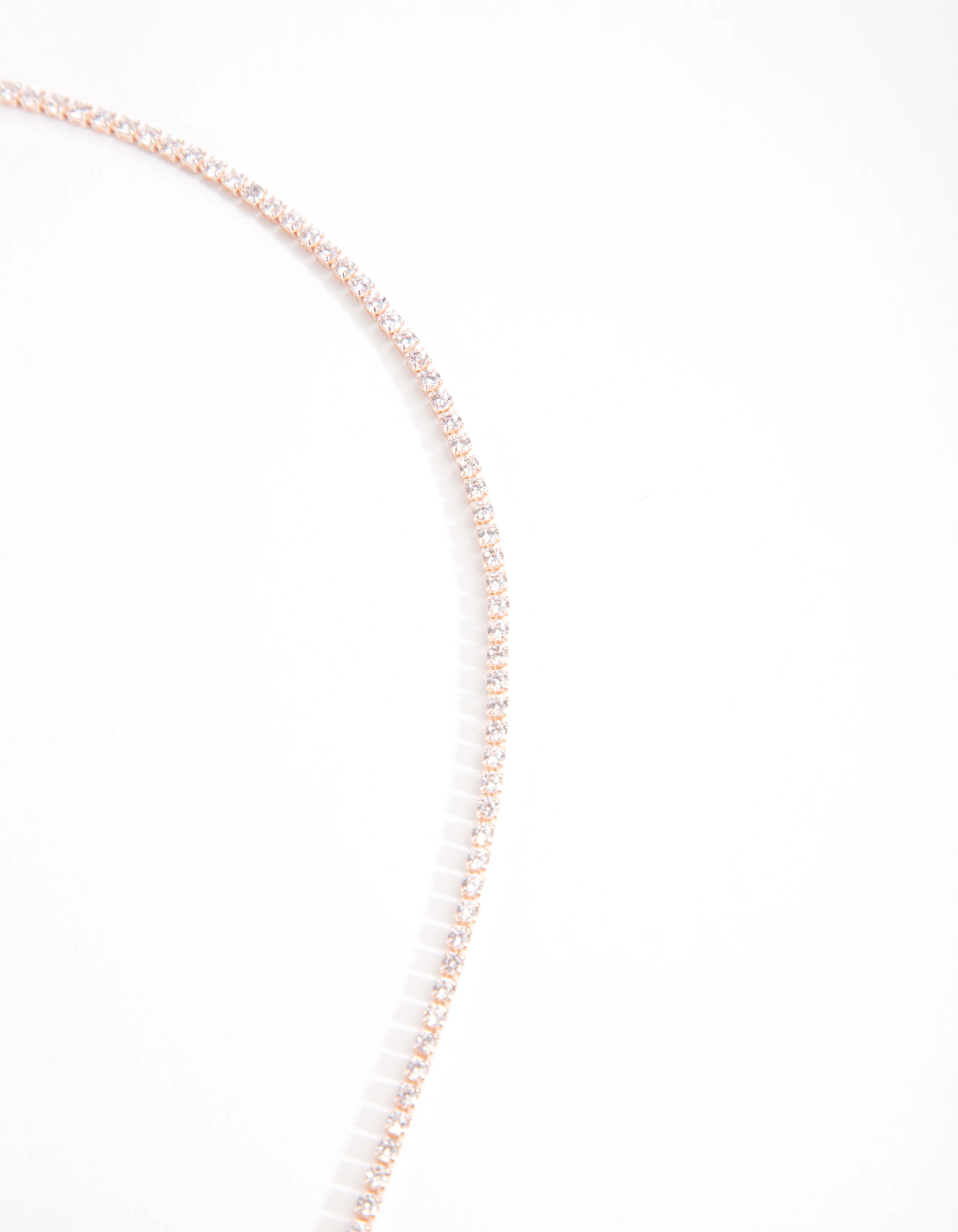 Cubic Zirconia Rose Gold Lariat Necklace - Image 3